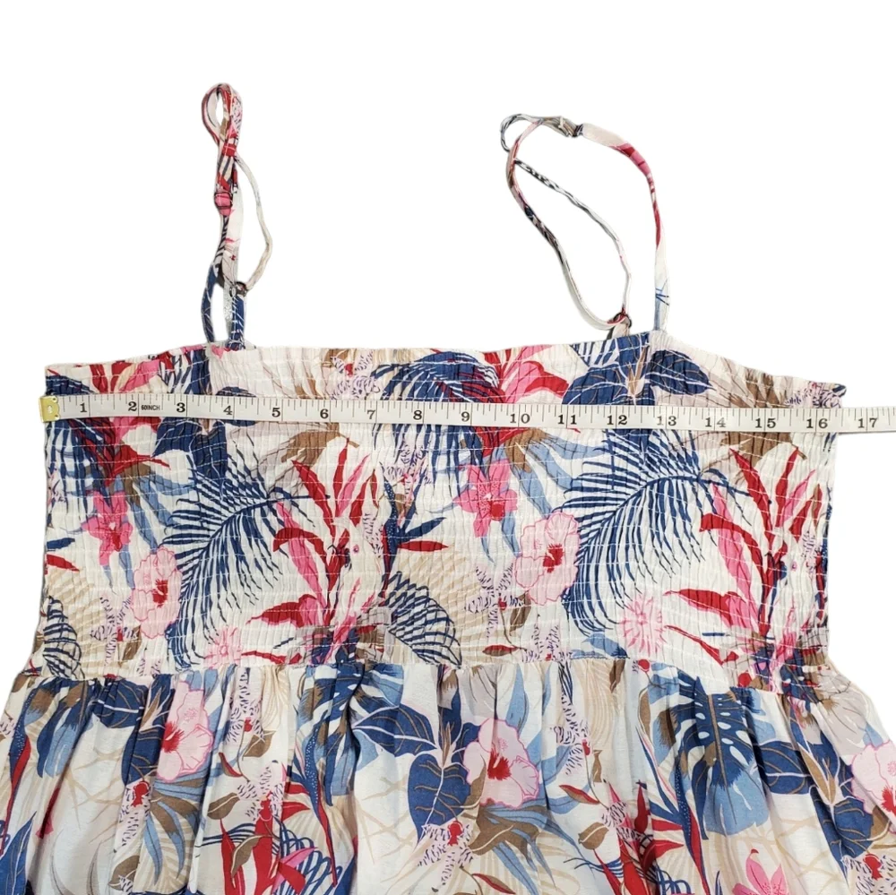 Ellison Dress Womens Size Medium Multicolor Tropical Print Ruffle Maxi Dress - Picture 6 of 11